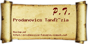 Prodanovics Tanázia névjegykártya